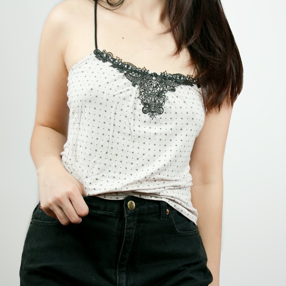 Spaghetti String Laced Top